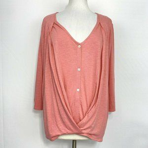 J. Jill Coral Button-Front Blouse